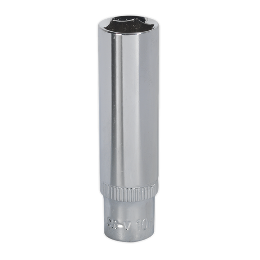 WallDrive&#174; Socket 10mm Deep 1/4"Sq Drive Fully Polished