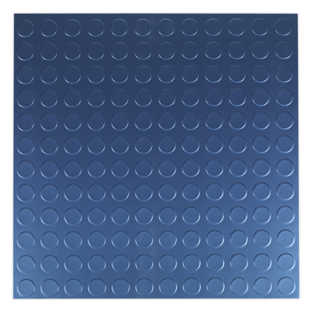 Vinyl Floor Tile with Peel & Stick Backing - Blue Coin Pack of 16