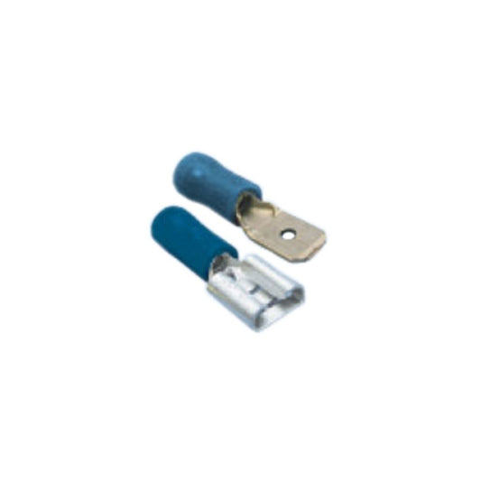 Wiring Connectors - Blue - Male/Female Slide-On - 6.3mm - Pack of 15