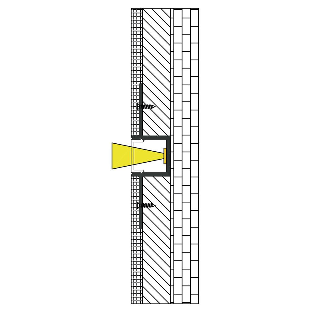 Aluminium LED Tape Profile Flush Mounted Plaster-in - 1m