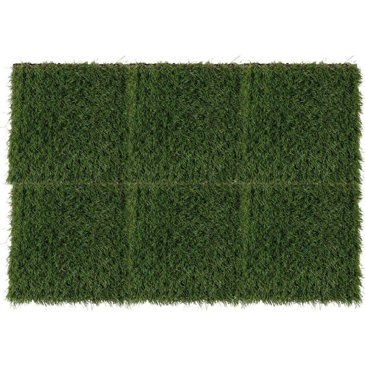 Artificial Interlocking Grass Tiles - Pack of 6