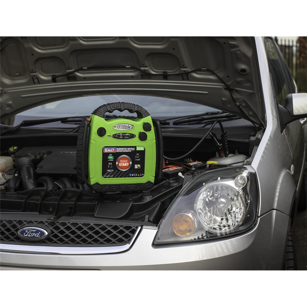 RoadStart&#174; Emergency Jump Starter with Air Compressor 12V 900 Peak Amps