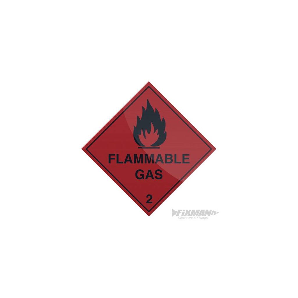 Flammable Gas Sign - 100 x 100mm Self-Adhesive