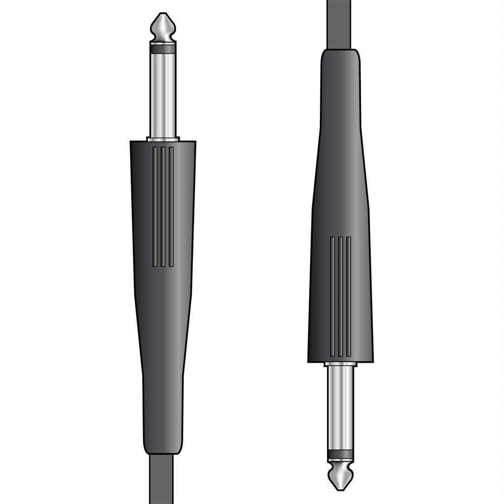 Essential Speaker Leads 6.3mm Mono Jack Plug - 6.3mm Mono Jack Plug - 1.5m