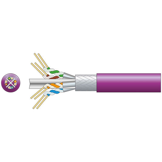 Cat6a S/FTP LSZH Network Cable - 305m Lilac