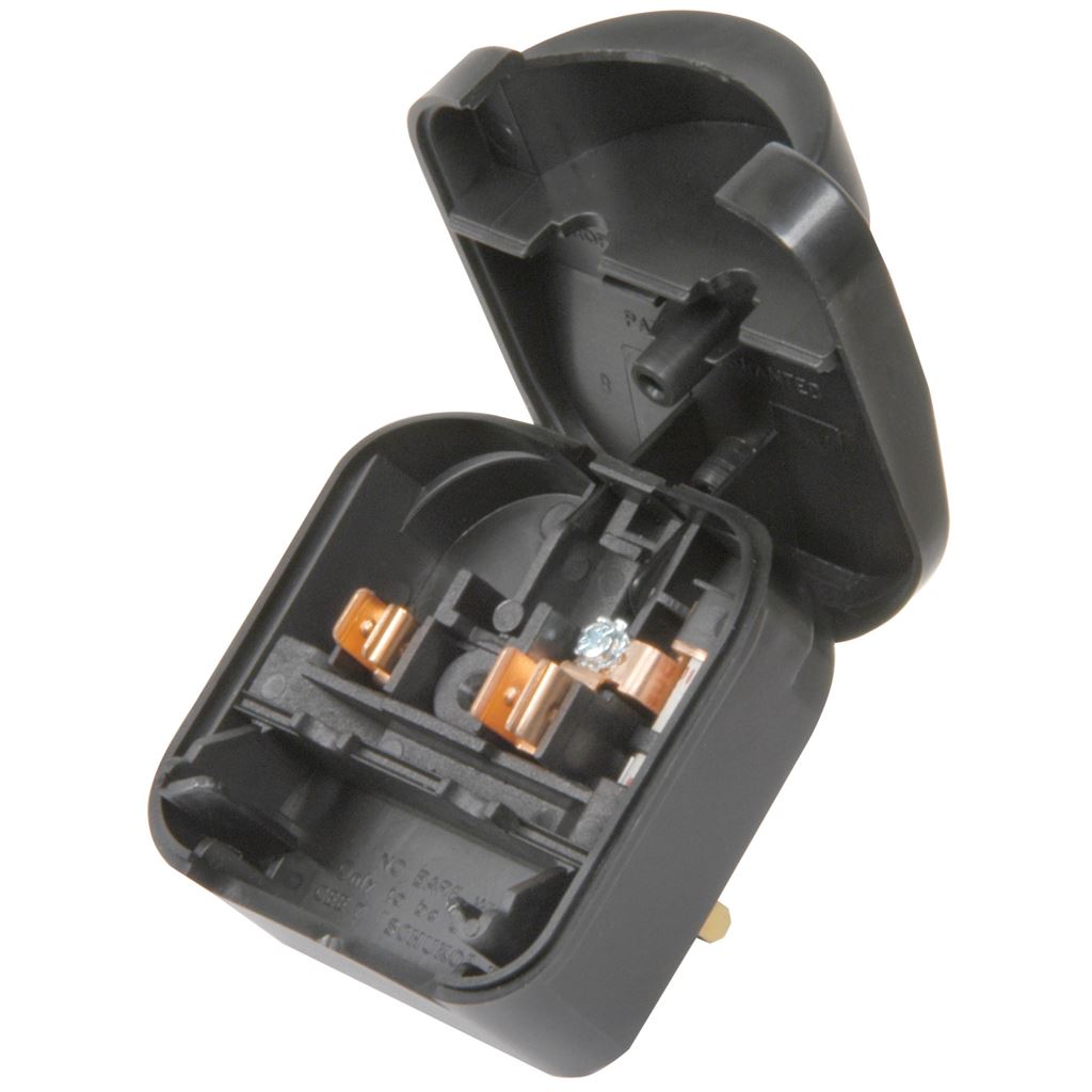 SCP Fused European Converter Plug - Black 13A plug- bulk - SCP13B