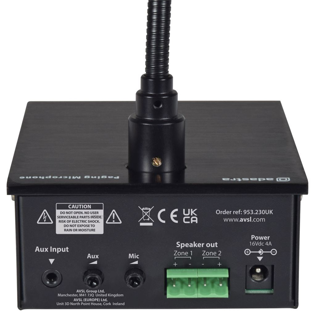 COM230 Paging Station with 2-zone Amplifier - x 30W