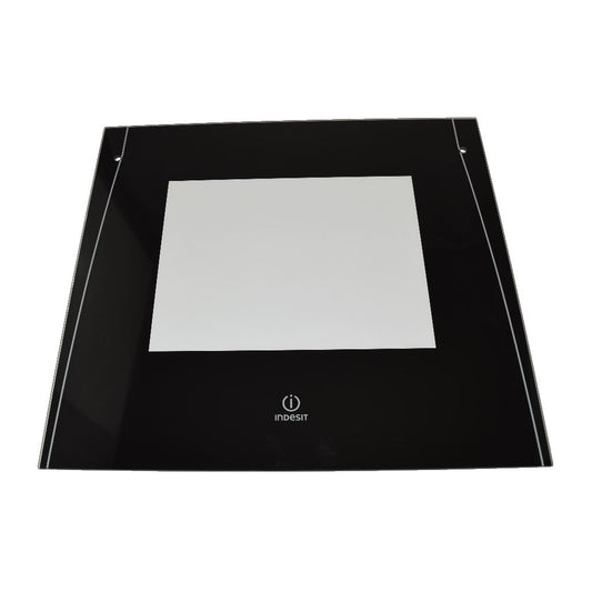 Oven Door Glass Blac K for Indesit Cookers and Ovens