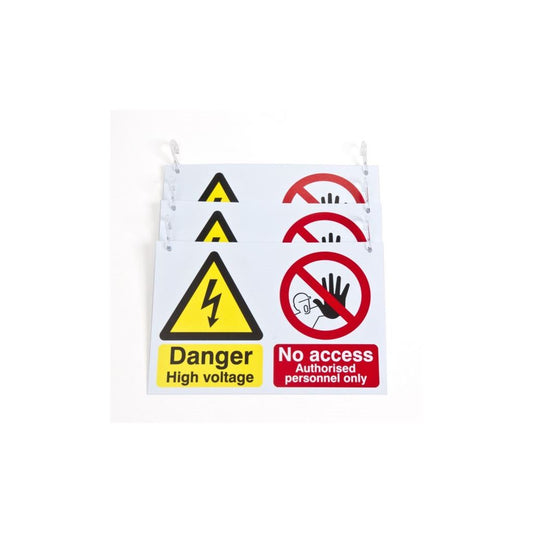 EV / Hybrid Vehicle - Barrier Chain Warning Signs 3 pack
