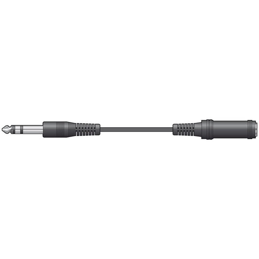 6.3mm Stereo Plug to 6.3mm Stereo Socket Leads - 6.0m