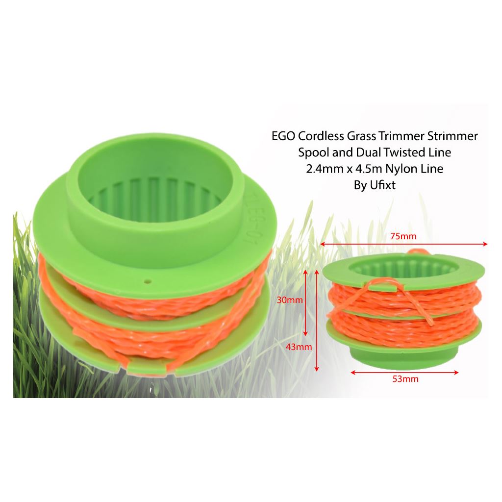 EGO Grass Strimmer/Trimmer Spool and Dual Line 2.4mm x 4.5m Twisted Line