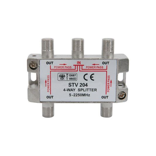 Satellite Metal F Splitters 5-2250MHz - 4-way