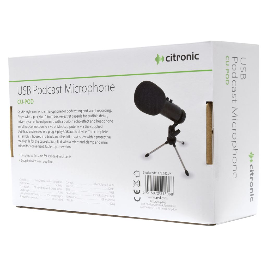 USB Podcast Microphone - CU-POD