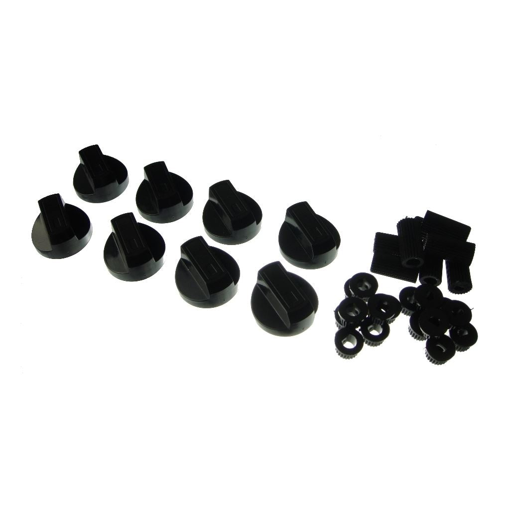 Universal Cooker Oven Grill Control Knobs And Adaptors Black Fits All Gas Electric x 8