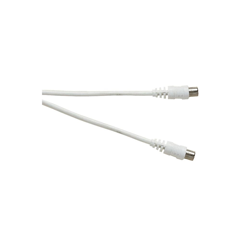 White 1.5 m Coaxial Plug to Coaxial Socket