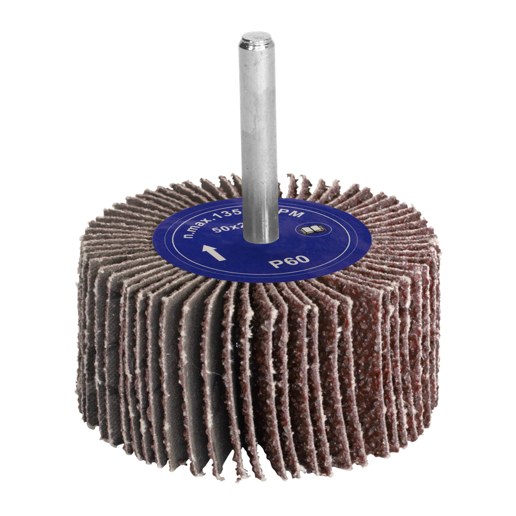 Flap Wheel &#216;50 x 25mm 60Grit 6mm Shaft