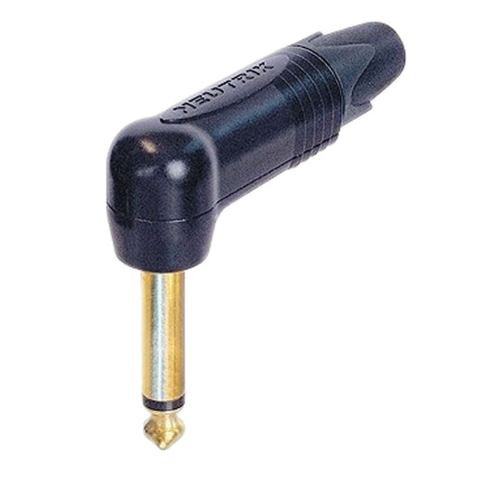 Neutrik NP2RX-B 6.35mm Mono Metal Right Jack Angled Jack Plug with Black Body & Gold Contacts