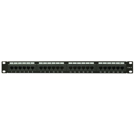 CAT6 Rackmount IDC Patch Panels - 24-Port 1U + Cable Management - CAT6-24IDC