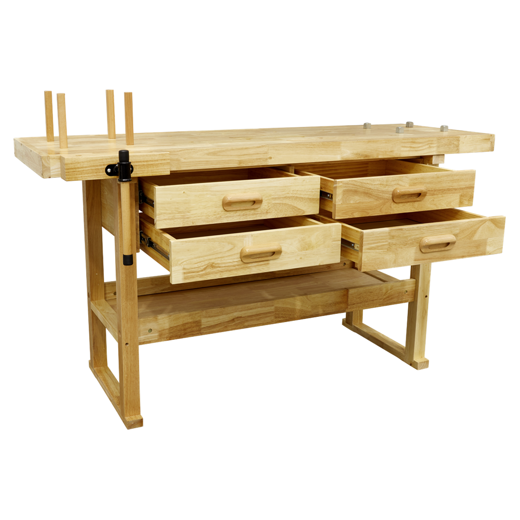 Woodworking Bench with 4 Drawers