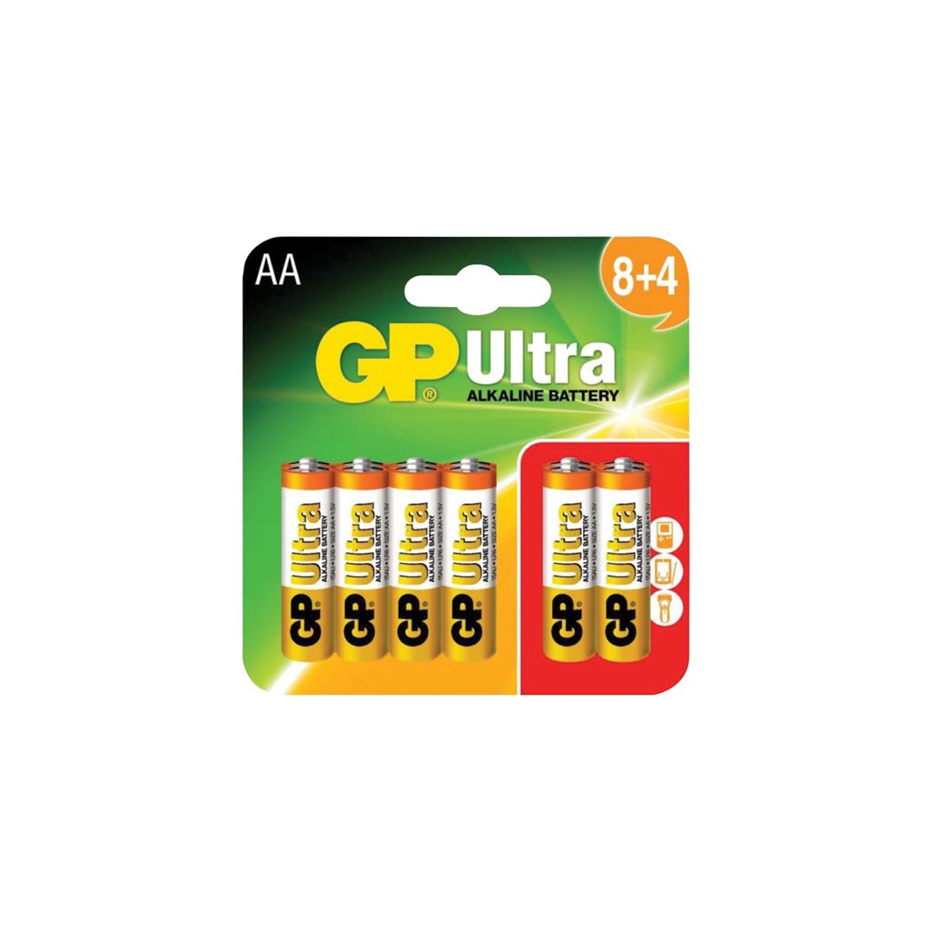 GP Ultra Alkaline Batteries (8 + 4) - AA (8+4)