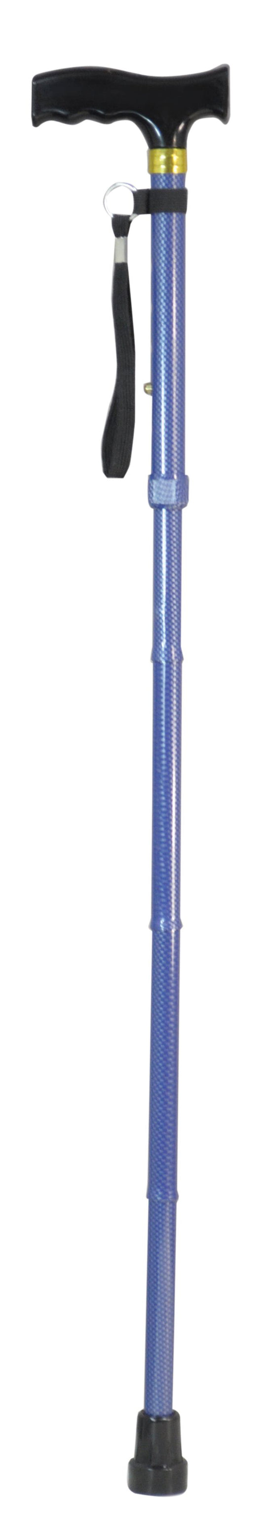Folding Extendable plastic handled patterned walking stick