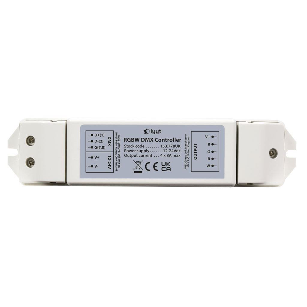 12-24V RGBW DMX Controller 4x8A