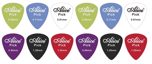 12 Assorted Matte Colour Nylon Guitar Picks