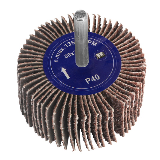 Flap Wheel &#216;50 x 25mm 40Grit 6mm Shaft