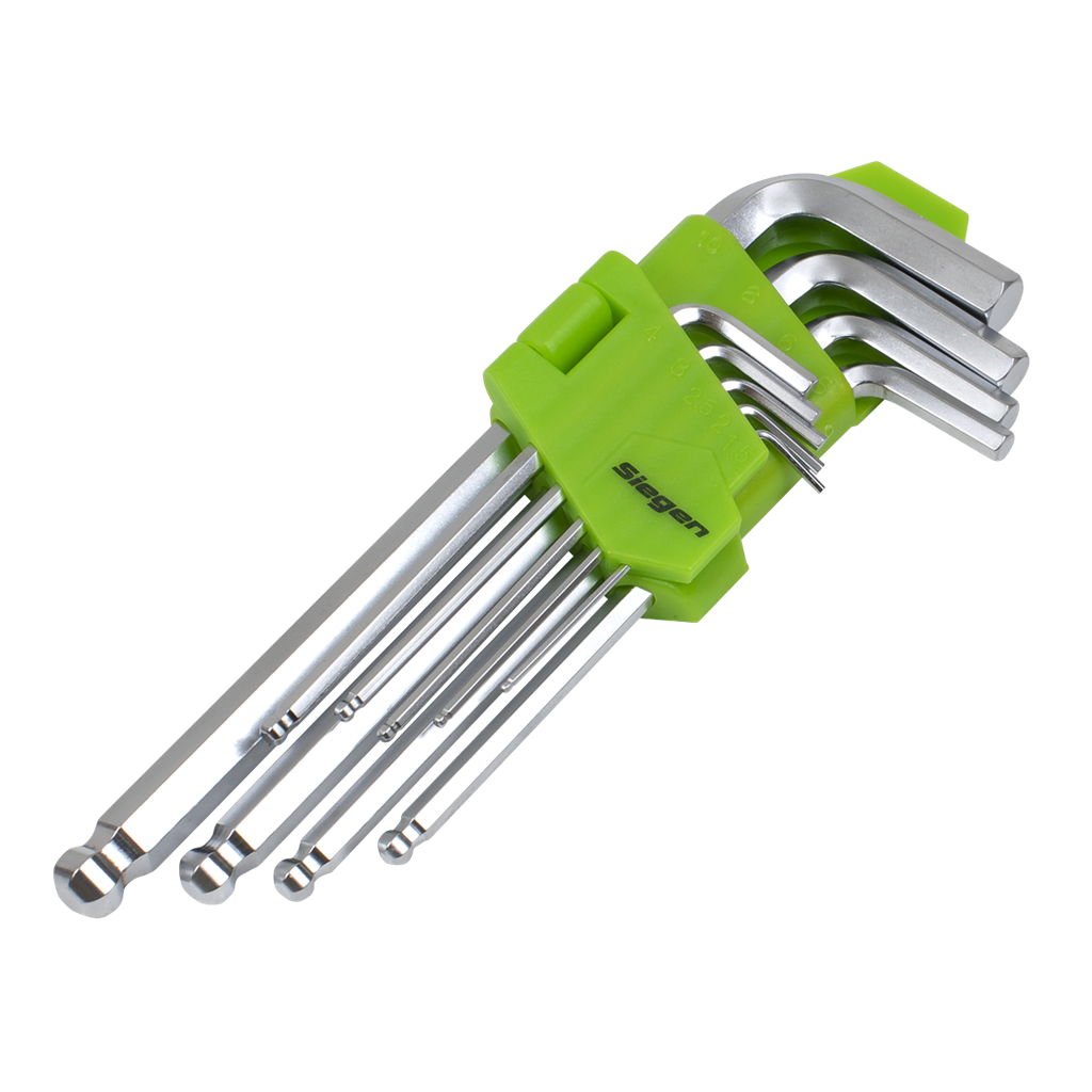 Hex Key Set Ball-End Long 9pc - Metric