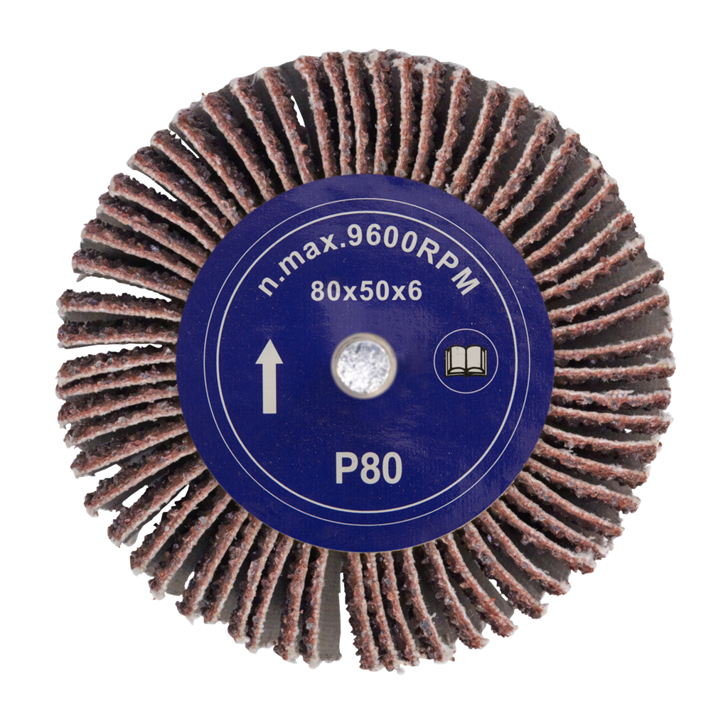 Flap Wheel &#216;80 x 50mm 80Grit 6mm Shaft