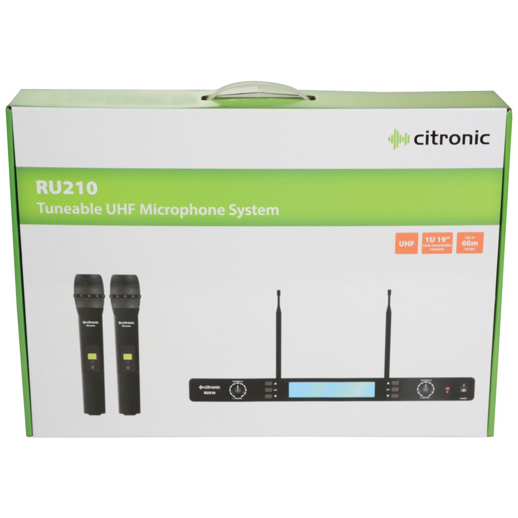 Tuneable Dual UHF Handheld Microphone System - RU210-H Multi-UHF