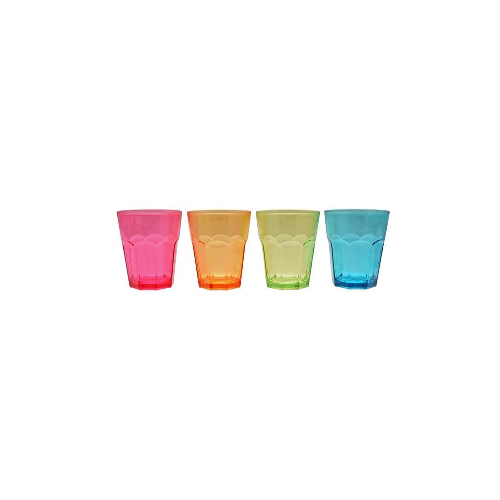 Coloured Acrylic Soda Glasses - Pack of 4