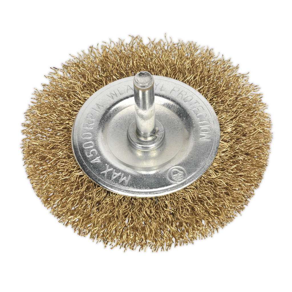 Flat Wire Brush &#216;75mm &#216;6mm Shaft