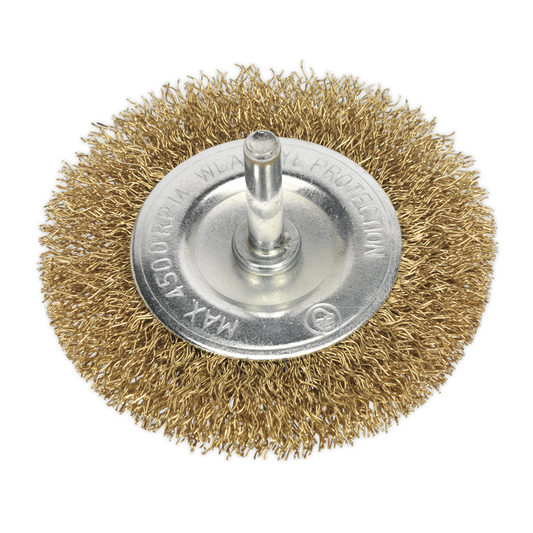 Flat Wire Brush &#216;75mm &#216;6mm Shaft