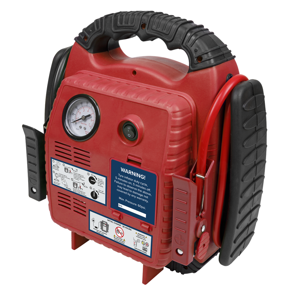 RoadStart&#174; Emergency Jump Starter with Air Compressor 12V 900 Peak Amps