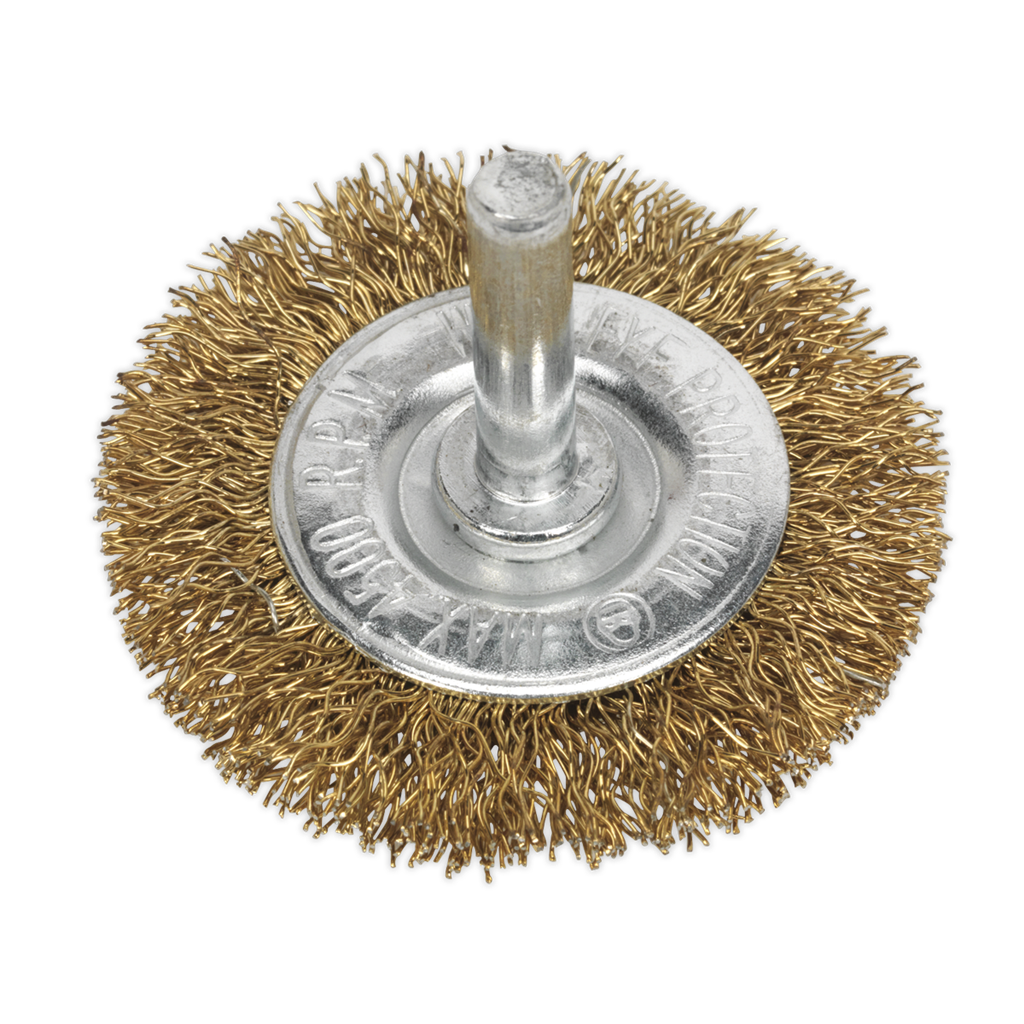 Flat Wire Brush &#216;50mm with 6mm Shaft
