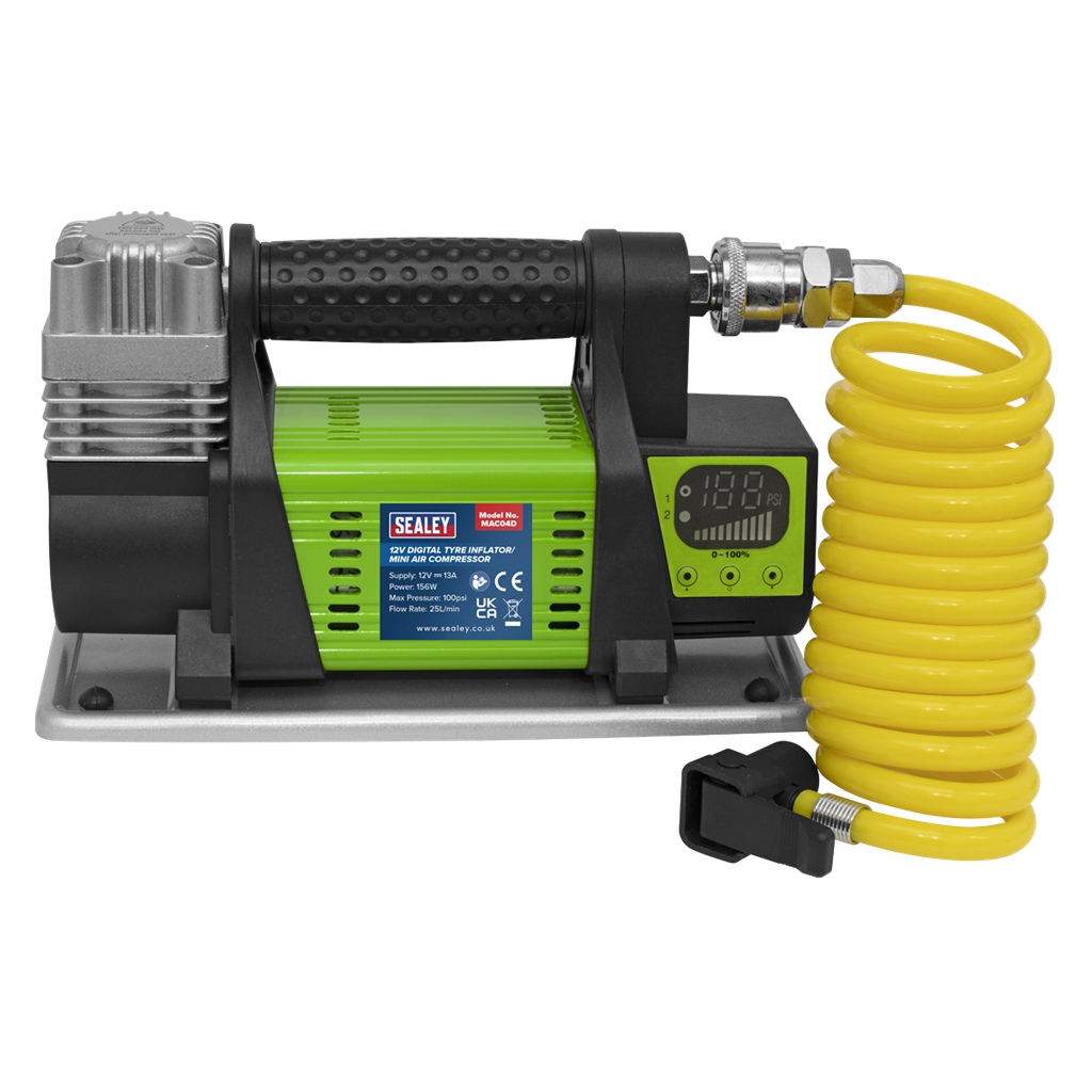 Digital Tyre Inflator/Mini Air Compressor 12V