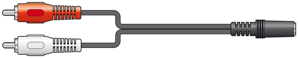 2 x RCA Plugs to 3.5mm Stereo Socket Leads - sockets adaptor 0.2m