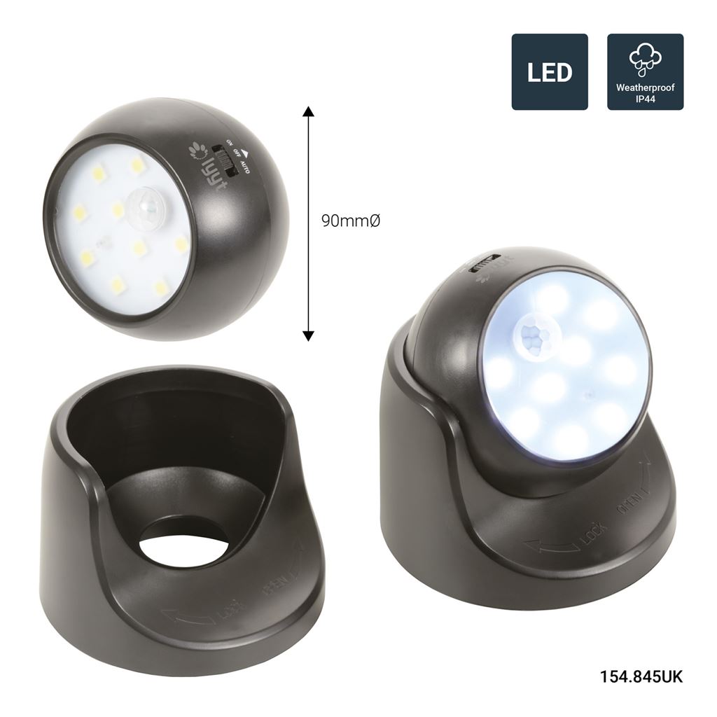 Wireless LED Motion Sensor Light - Black - MOTION-SB