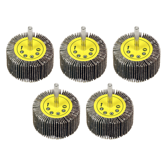 Flap Wheel &#216;60 x 30mm 80Grit &#216;6mm Shaft - Pack of 5