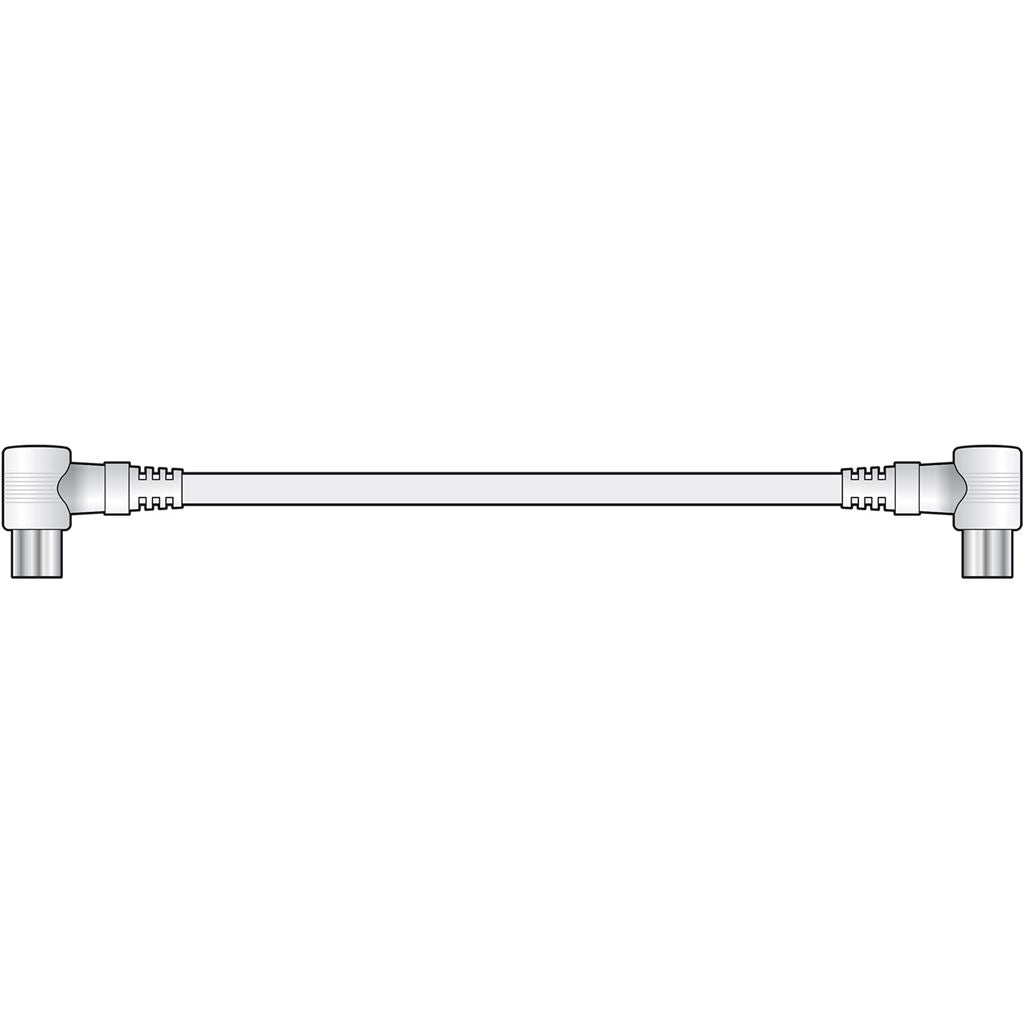 Coaxial Right Angle Plug to Plug Leads - plugs 1.0m